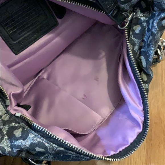 Coach Pleated Silver Metallic Ocelot Purse - Picture 4 of 10